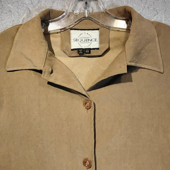 Sequence  Autumn Summer Women's Tan Long Sleeve Button Down Tunic in Large - Picture 2 of 11